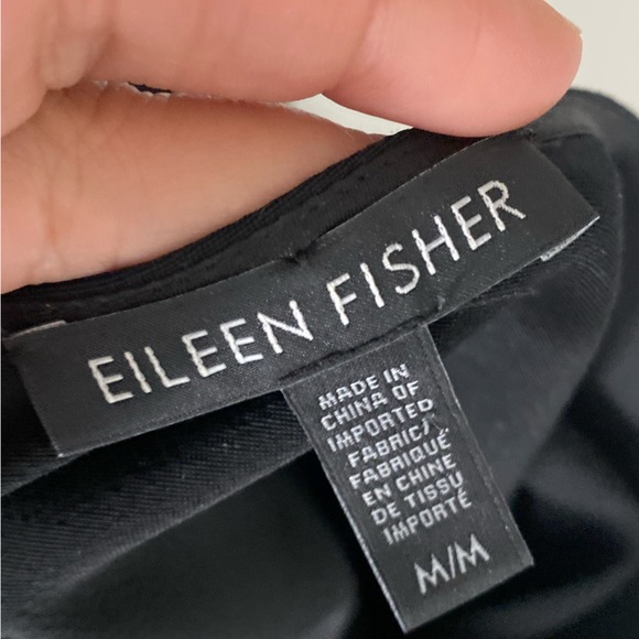 EILEEN FISHER Tencel Crepe Wide Leg Crop Cap Sleeve Jumpsuit Black - Picture 4 of 9